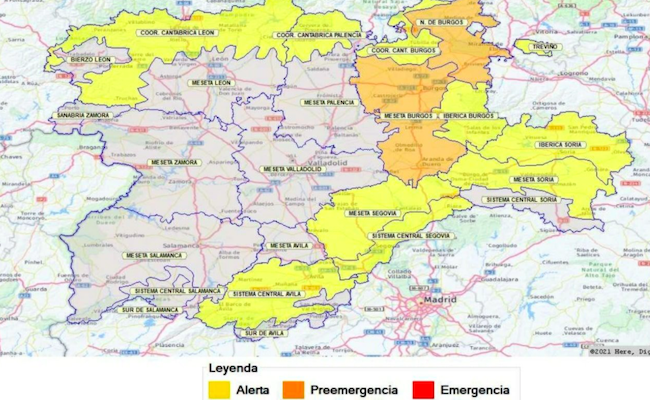 Mapa de avisos por fenómenos adversos