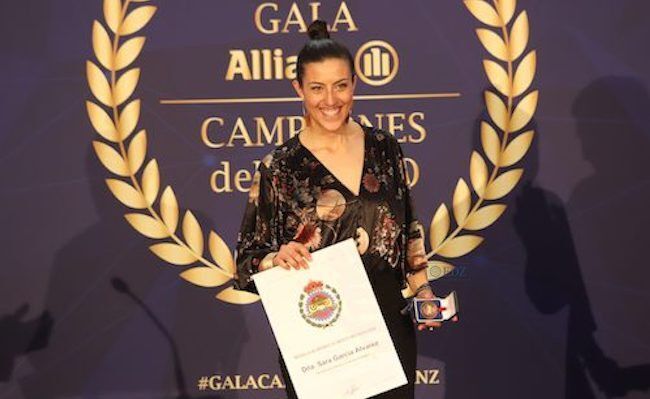 La piloto zamorana Sara García, en un reconocimiento reciente