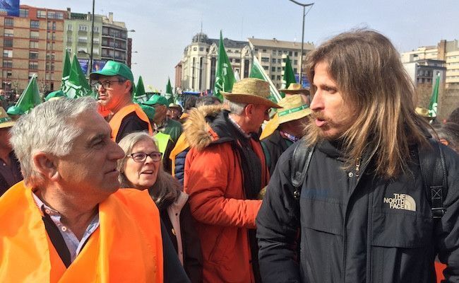 Pablo Fernández, en la manifestación de León