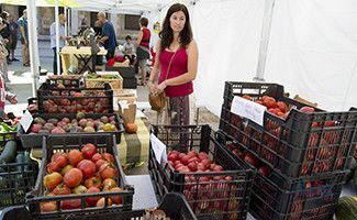 Puesto en el mercadillo ecológico