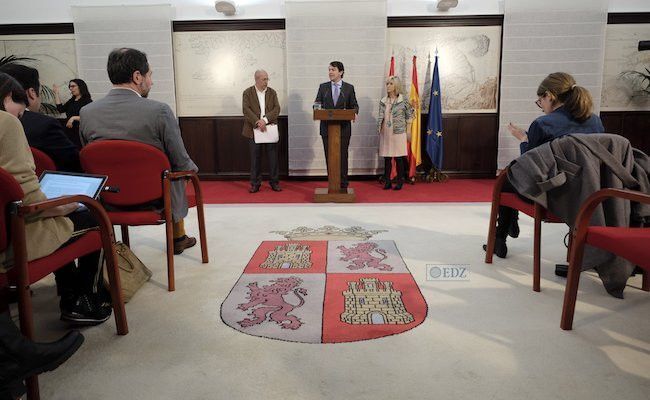 Rueda de prensa de esta mañana, con Igea, Mañueco y Verónica Casado