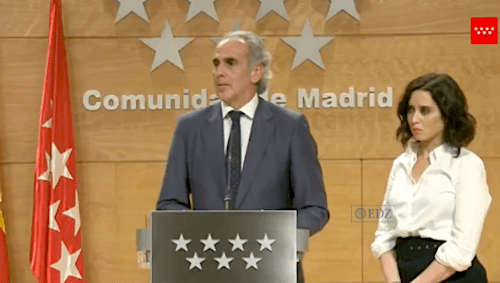 Rueda de prensa del consejero de Sanidad y la presidenta de Madrid