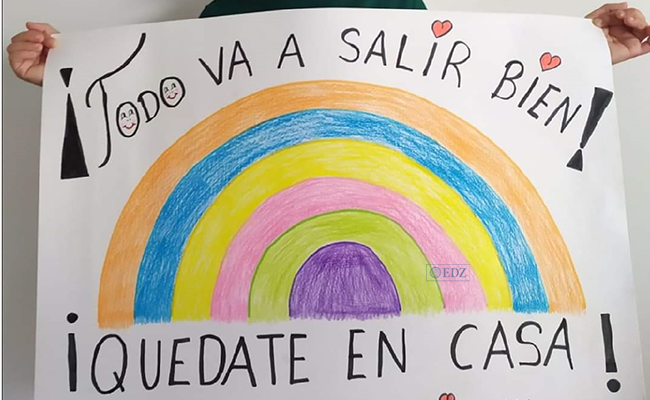 Uno de los dibujos de arco iris, enviado por un ciudadano./ Fuente: perfil de Facebook de la A.C.I. Bambalinas.