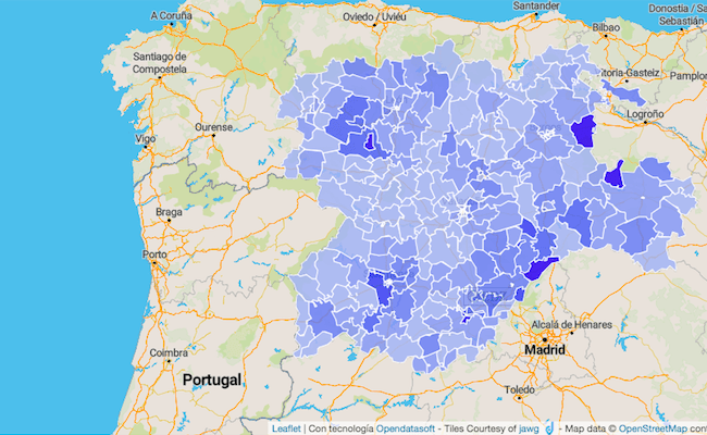 Mapa con zonas afectadas