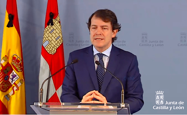 Fernández Mañueco, en la rueda de prensa telemática