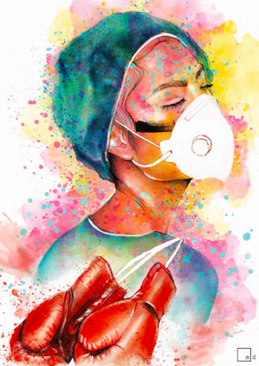 Ilustración en homenaje a los sanitarios españoles