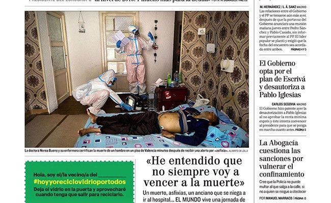 Captura de parte de la portada de "El Mundo".