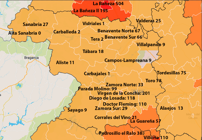 Mapa por zonas de salud, para más información, pincha en la imagen