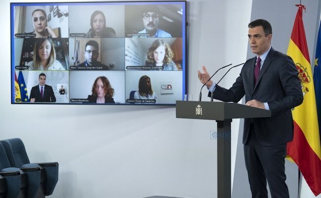 Pedro Sánchez, con comparecencia telemática
