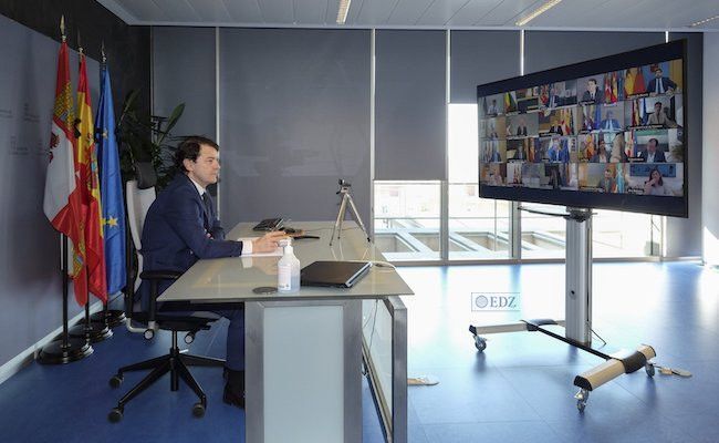 Momento de la reunión telemática de presidentes