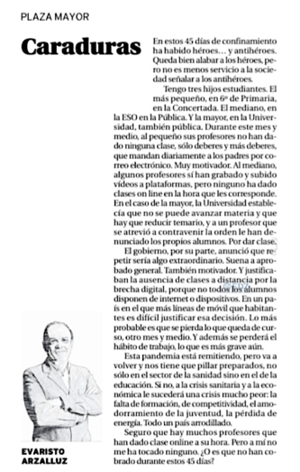 Artículo de Evaristo Arzalluz