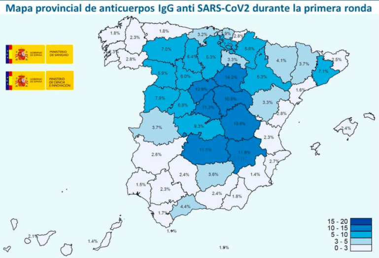 Mapa provincial de anticuerpos