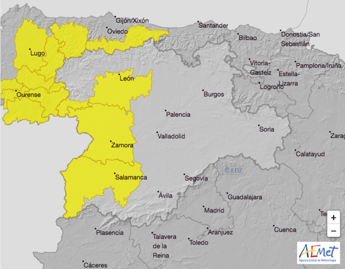 Mapa de previsiones de la AEMET