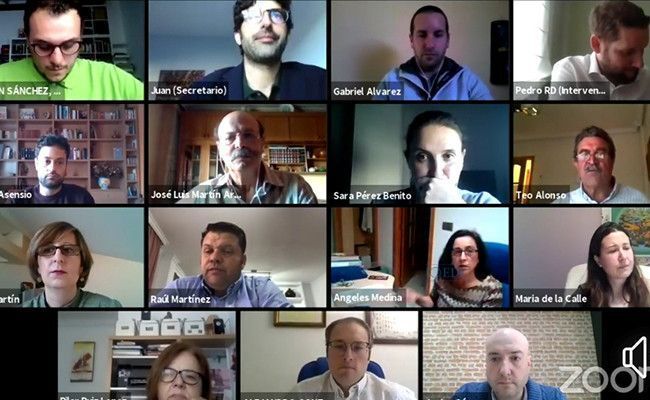 Captura del Pleno telemático, celebrado el 6 de mayo.