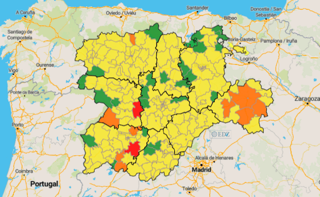 Mapa con la incidencia en 7 días