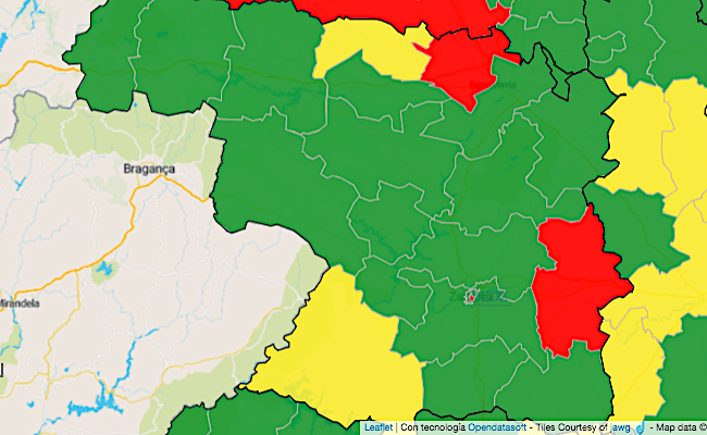 Mapa de incidencia en 14 días