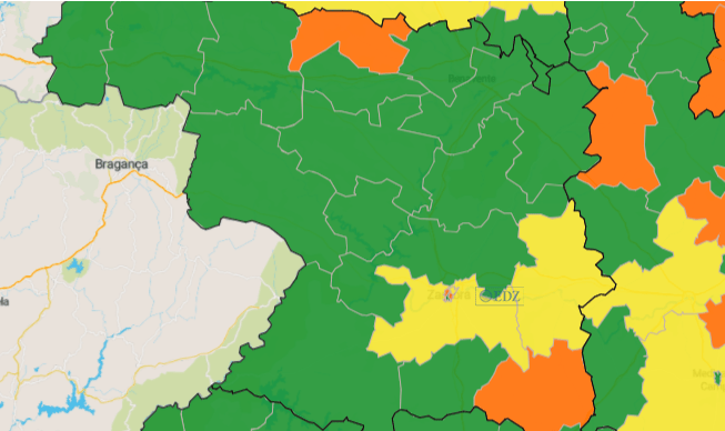 Mapa de incidencia en 7 días