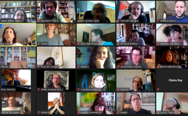 Imagen de una reunión telemática de miembros de ARTESA