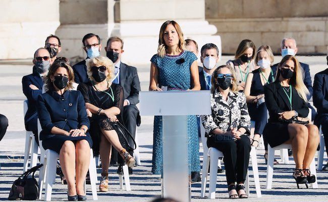Aroa López, en su intervención en el homenaje de Estado (Casa Real)