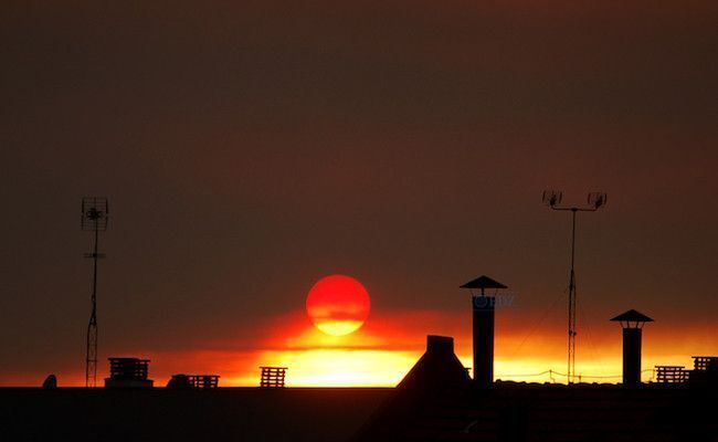 Imagen del cielo "de fuego" de Zamora