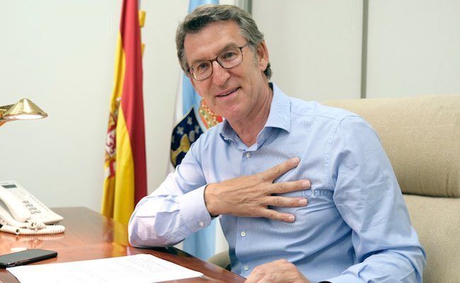 Imagen de Feijóo, tras conocer la cuarta mayoría absoluta.