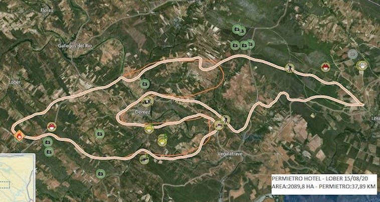 Imagen del perímetro del incendio (Naturaleza JCyL)