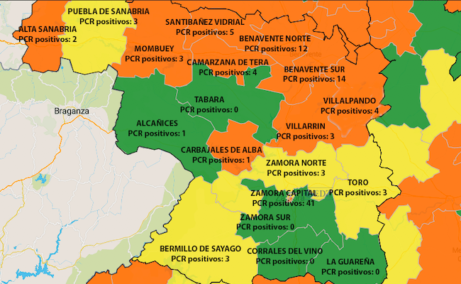 Mapa de incidencia en siete días