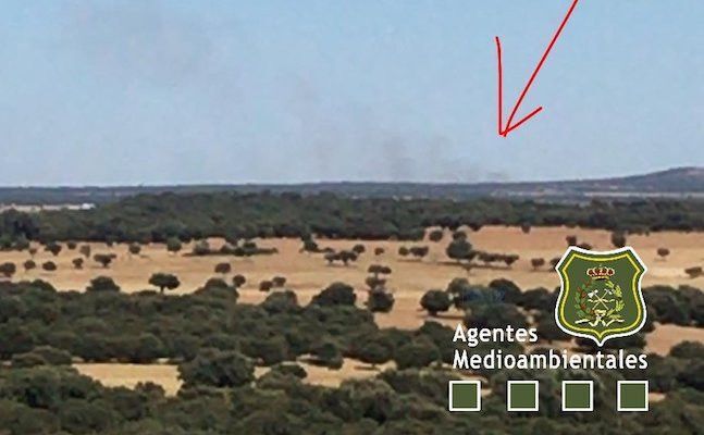 Incendio del Cubo del Vino, desde la torre del puesto de vigilancia