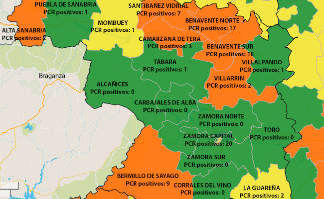Mapa de incidencia en Zamora