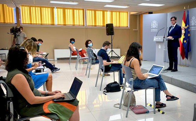 Salvador Illa, en una rueda de prensa anterior