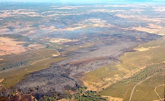 Imagen desde el aire de la zona afectada