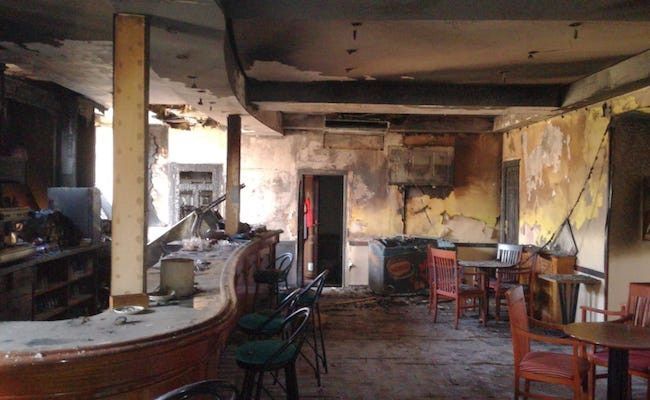 Estado del Círculo de Recreo, una vez extinguido el incendio (Foto: JLP)