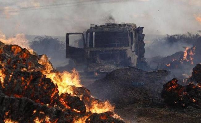 Imagen del camión quemado (Naturaleza JCyL)