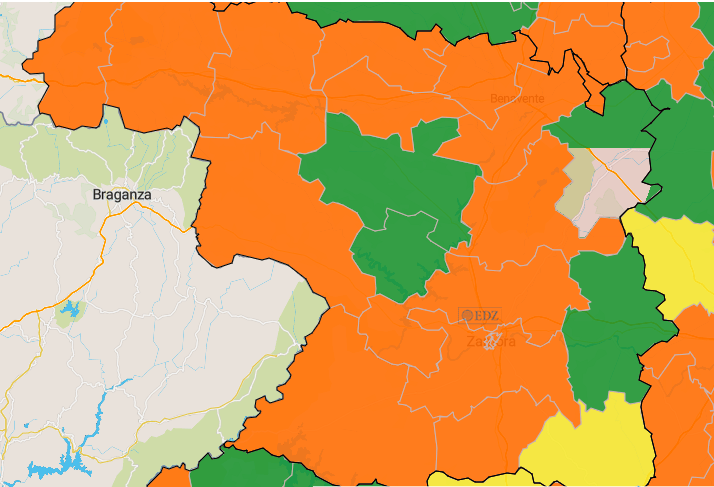 Mapa de incidencia en 7 días