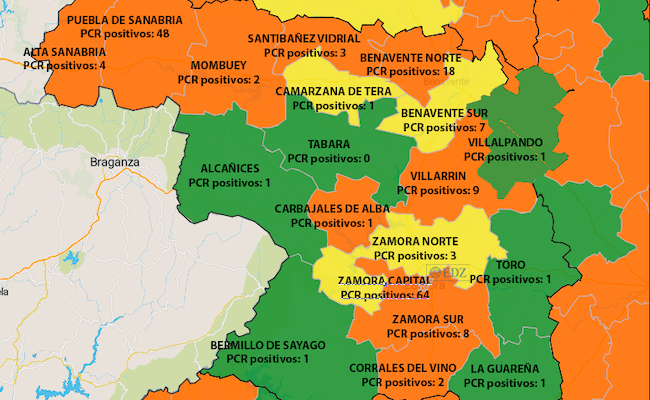 Mapa de incidencia en siete días