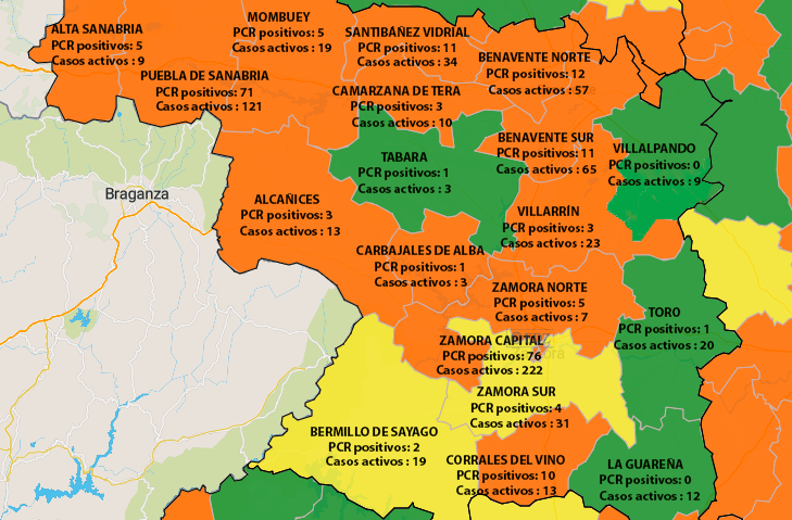 Mapa de incidencia en 7 días