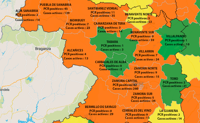Mapa de incidencia en 7 días