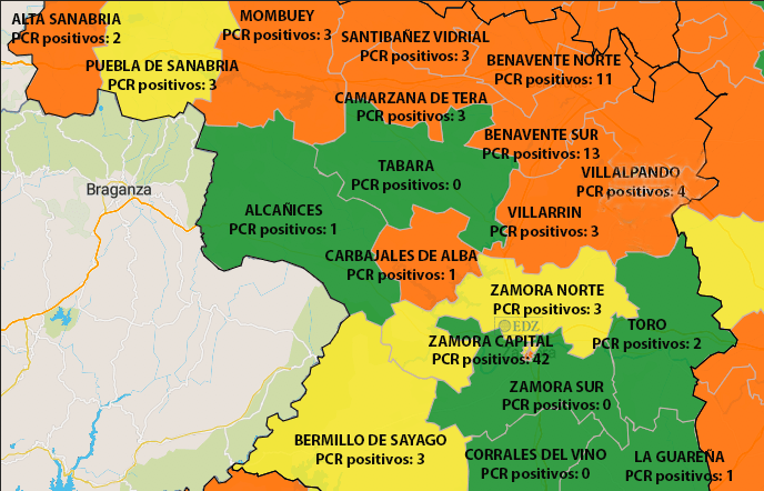 Mapa de incidencia en 7 días