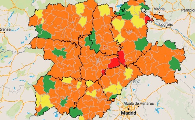 Mapa de incidencia en 7 días