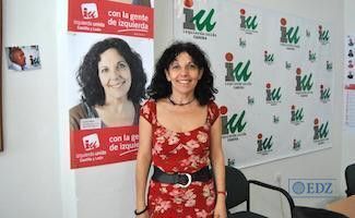 Laura Rivera, en la sede de Izquierda Unida