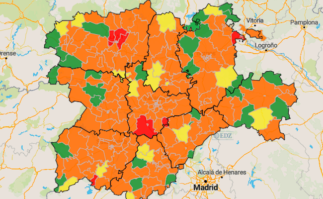Incidencia en siete días en Castilla y León