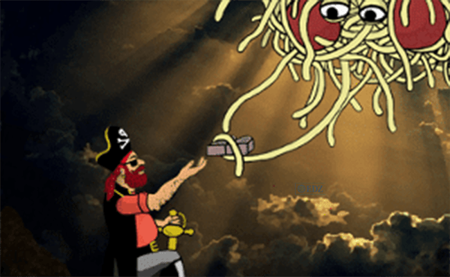 Imagen que aparece en la web de la Iglesia Pastafari