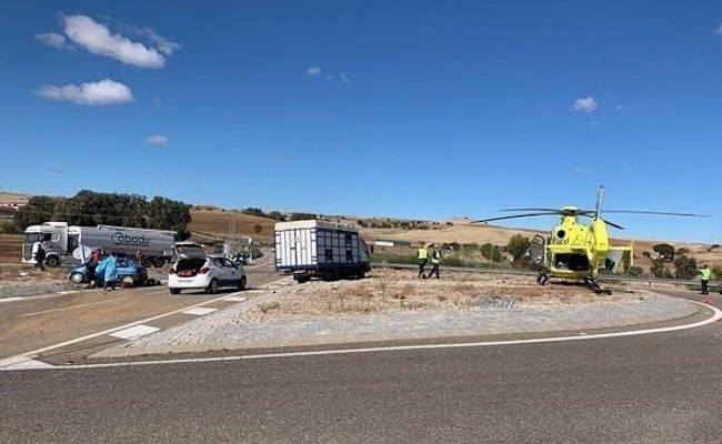 Imagen del accidente del Helicóptero Medicalizado de Salamanca