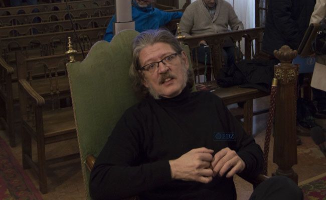 Javier López, interventor del Ayuntamiento, durante un Pleno del año 2017