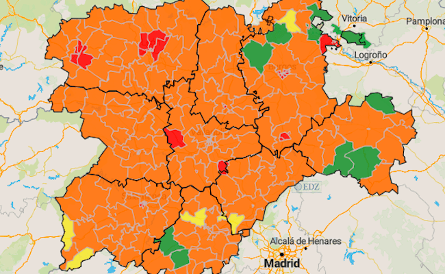 Incidencia en Castilla y León en siete días