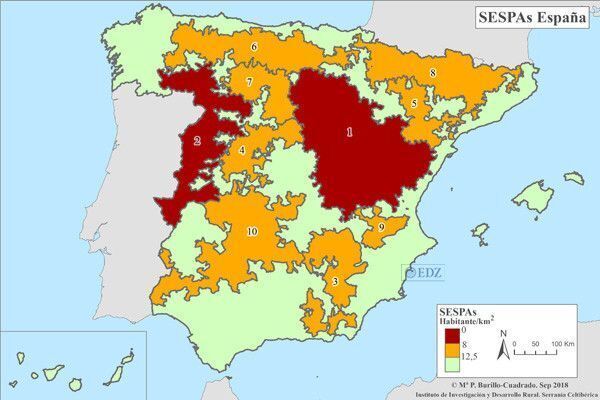 Mapa de la despoblación española