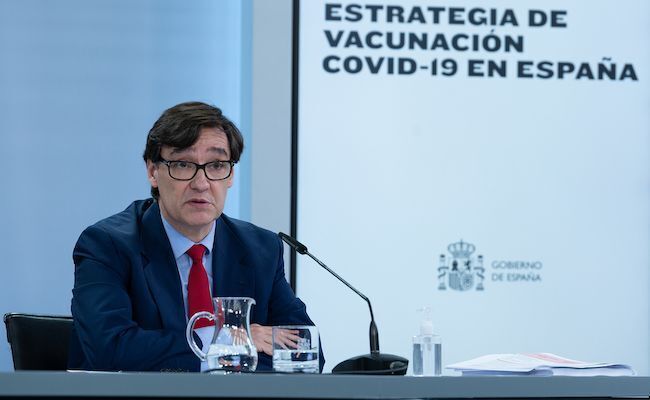 Salvador Illa, presentando la estrategia de vacunación (Foto: Pool Moncloa/Borja Puig de la Bellacasa)