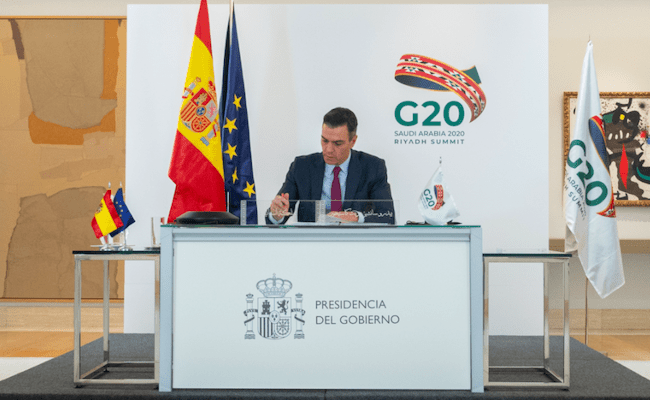 Pedro Sánchez, durante la reunión del G20 (Imagen: La Moncloa)