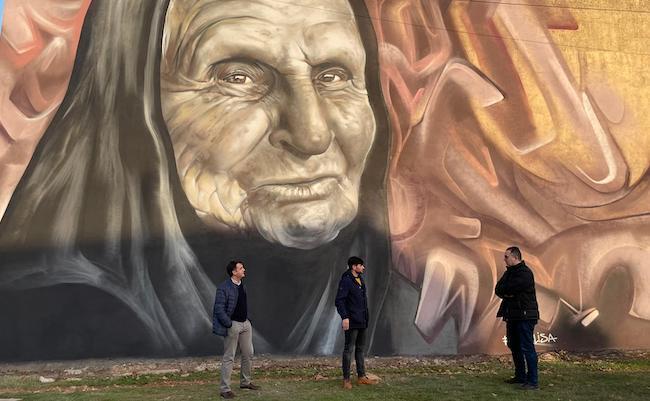 Obra de Daniel Martín, que inauguraron Santi Moral, José María Prada Saavedra y Ramiro Silva Monterrubio