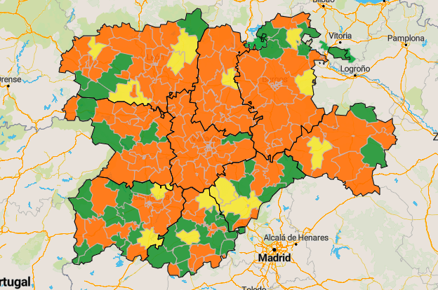 Mapa de incidencia en siete días